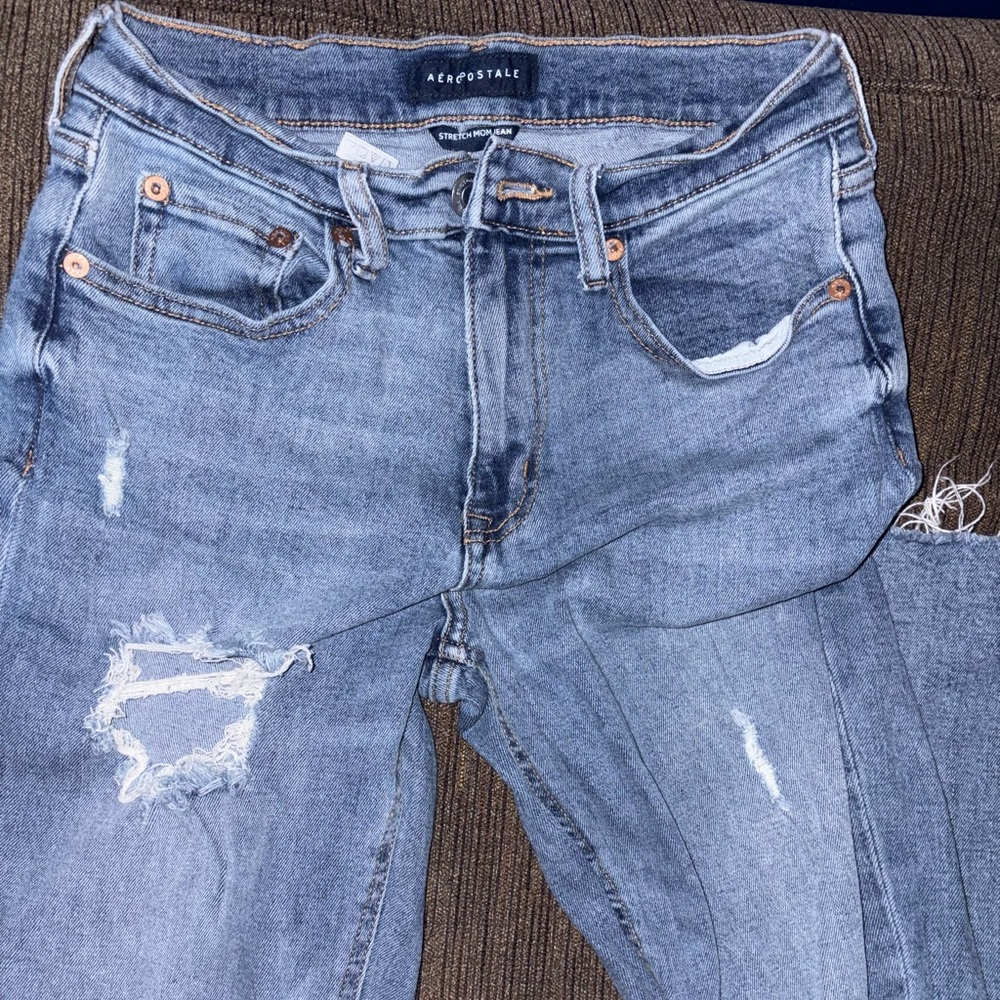 Aeropostale Light Blue Stretch Mom Jeans
